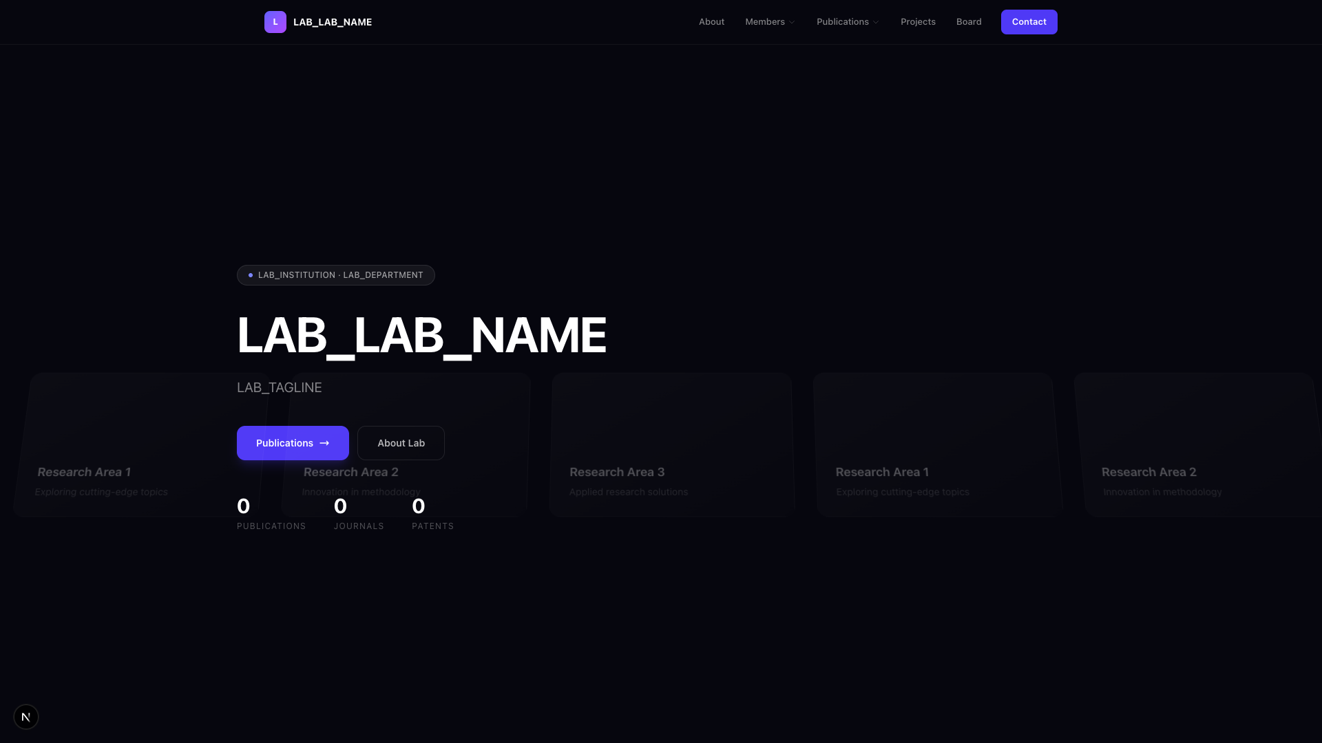 Parallax 템플릿 미리보기